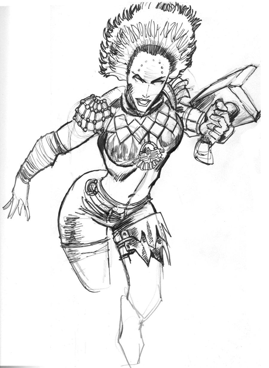 900x1229 Warrior Goddess Sketch Heterodoxia - Mode Sketch