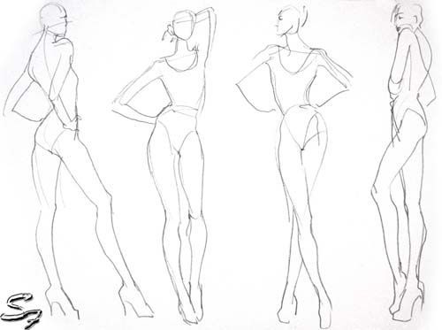 500x373 Sketch Model - Model Body Sketch