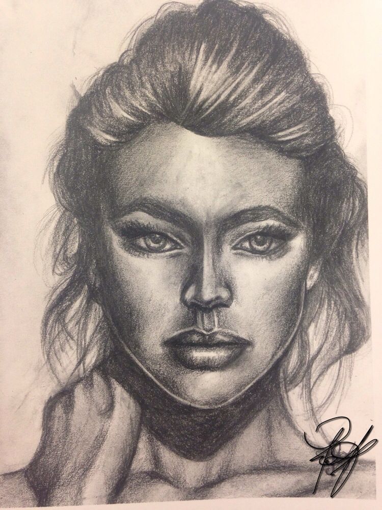 Model Face Sketch at PaintingValley.com | Explore collection of Model ...