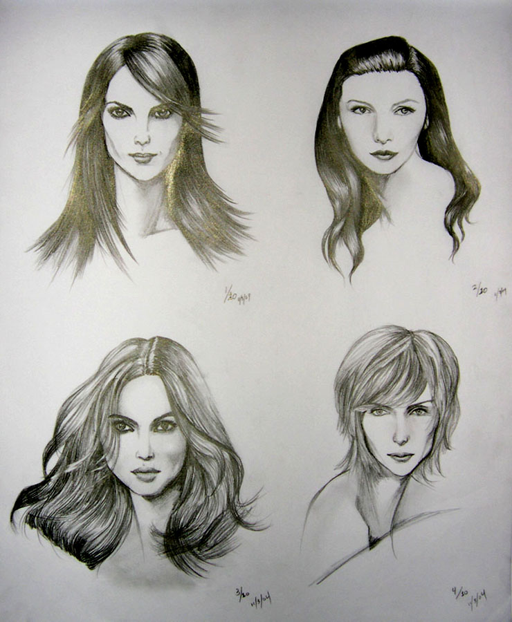 740x900 Model Faces For Sketching I By Die Chan - Model Face Sketch