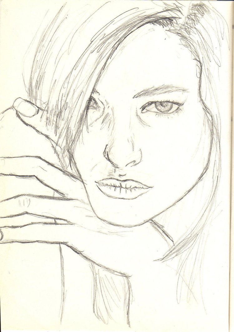 Model Face Sketch at PaintingValley.com | Explore collection of Model ...