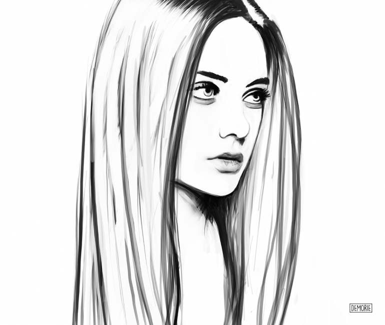 770x651 Simple Portrait Sketch 2017 By Demorie Model - Model Face Sketch