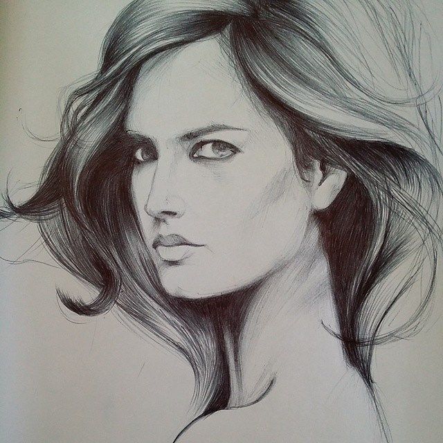 640x640 Closeup - Model Face Sketch