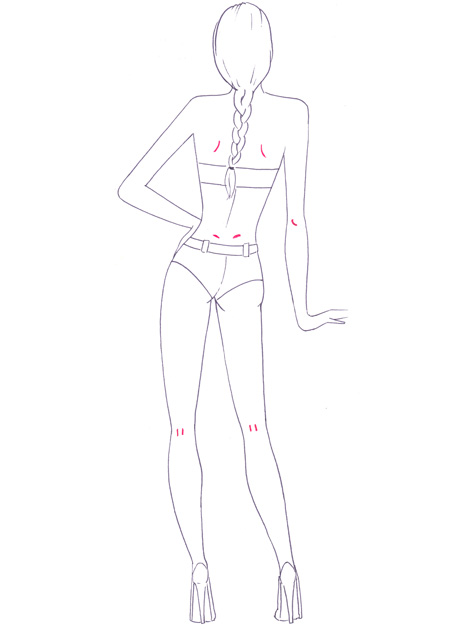 450x630 Draw Back View Pose I Draw Fashion - Model Figure Sketch