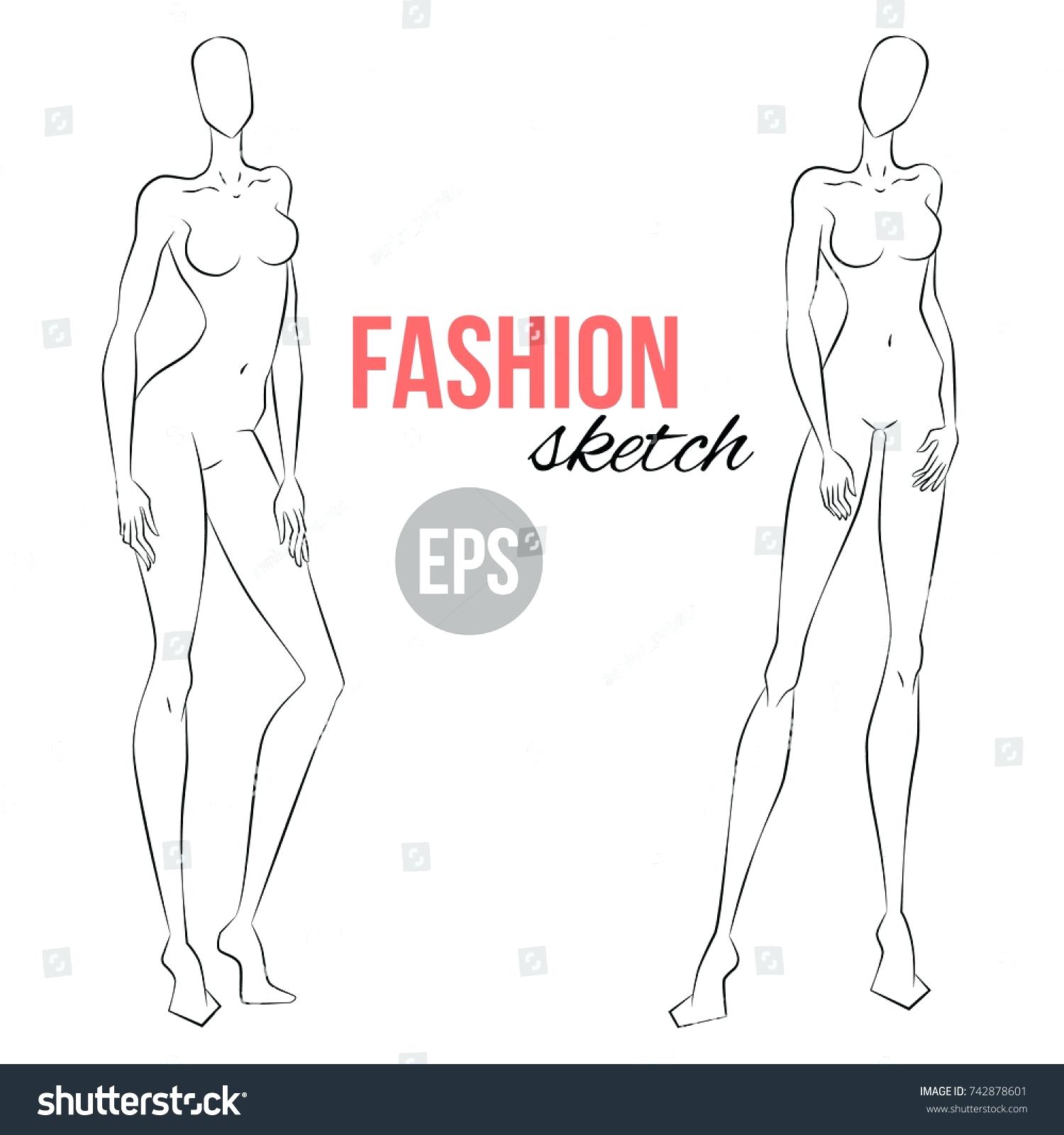 1500x1600 Template Fashion Model Template For Sketching Figure Sketch - Model Figure Sketch