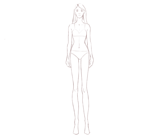 550x480 Drawing The Fashion Figure - Model Figure Sketch