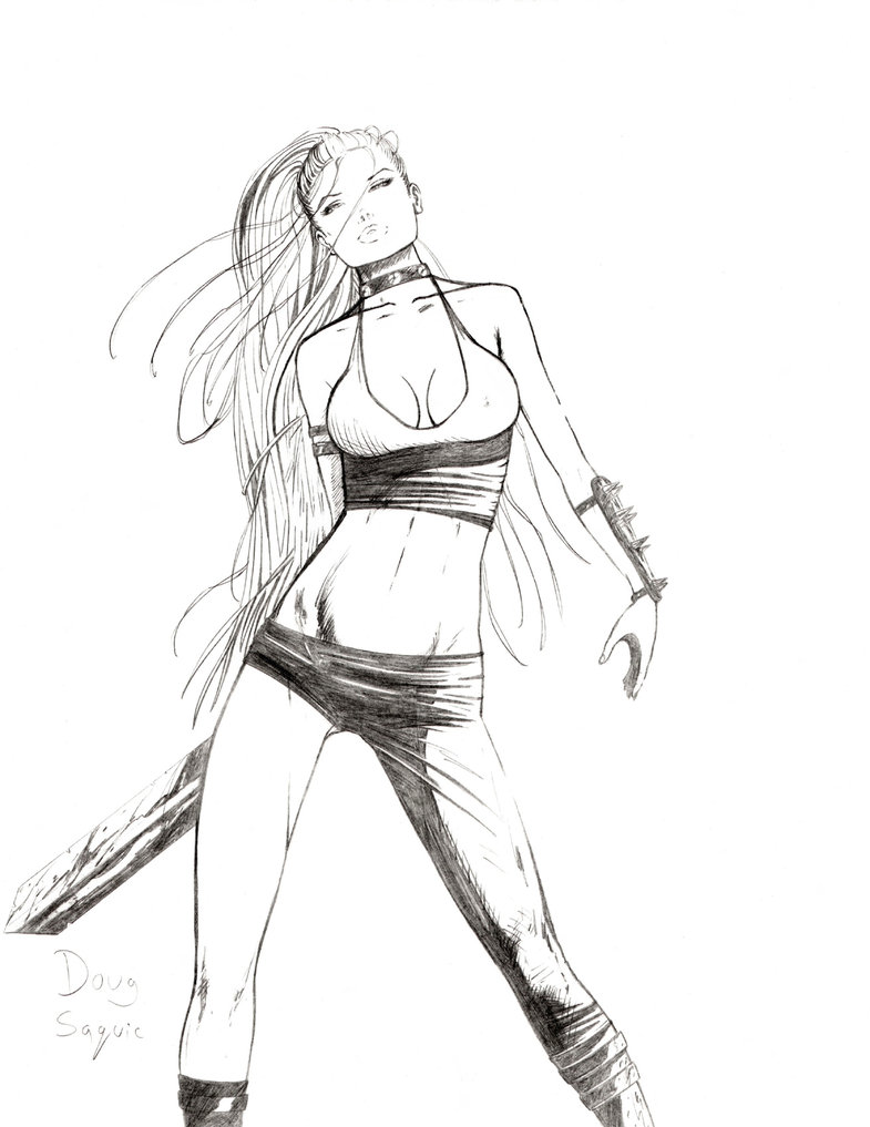 785x1017 Ezra Model Pose By Dougsq - Model Pose Sketch