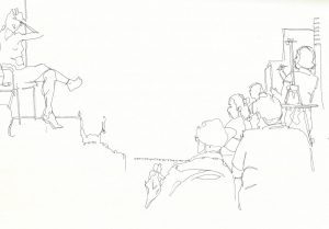 300x209 Figure Drawing With Long Pose (Model Robert) Drawing New York - Model Pose Sketch