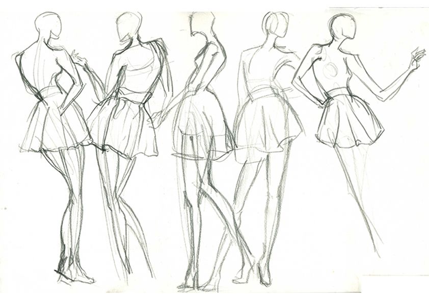 842x595 Live Model Drawing 5mins Drawing Fashion Figures - Model Pose Sketch