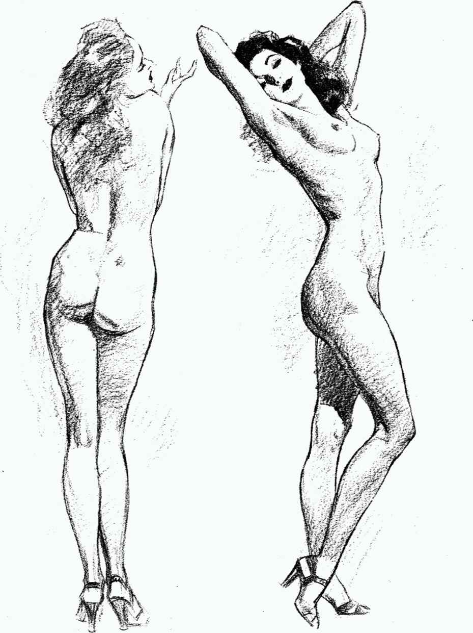 929x1241 Standing Pose - Model Pose Sketch