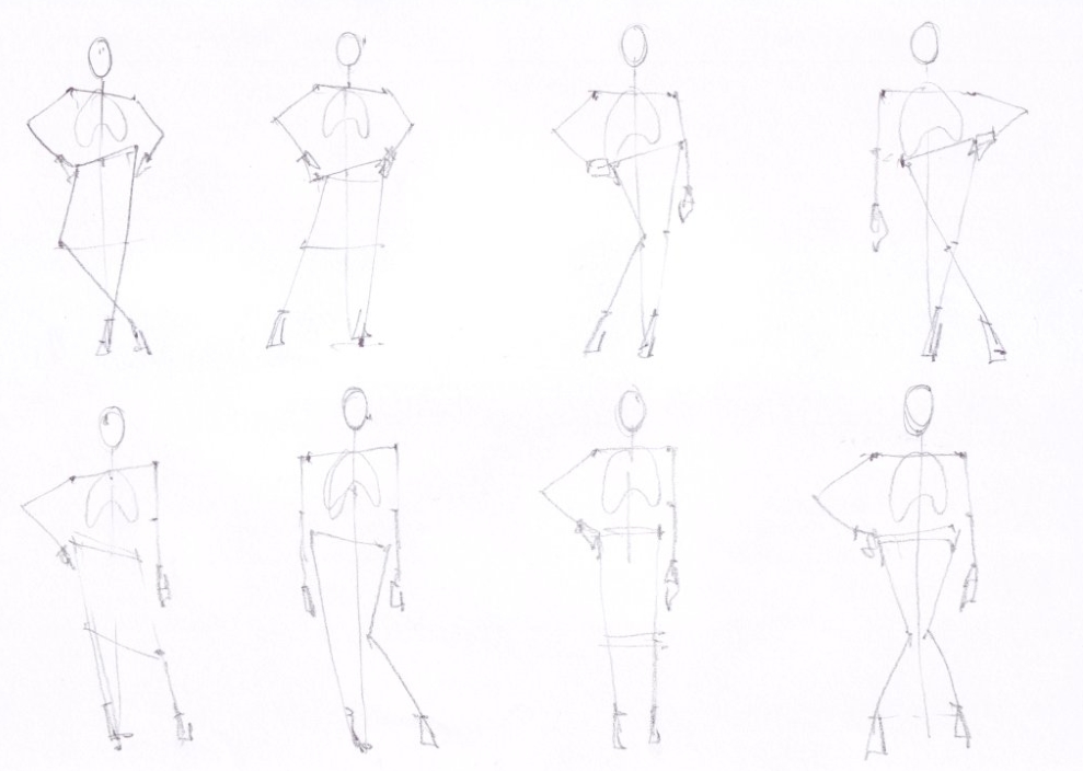 989x704 Tips On How To Find Human Poses - Model Pose Sketch