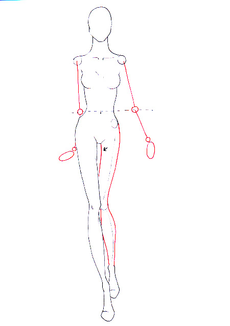 450x637 Draw Walking Pose I Draw Fashion - Model Pose Sketch