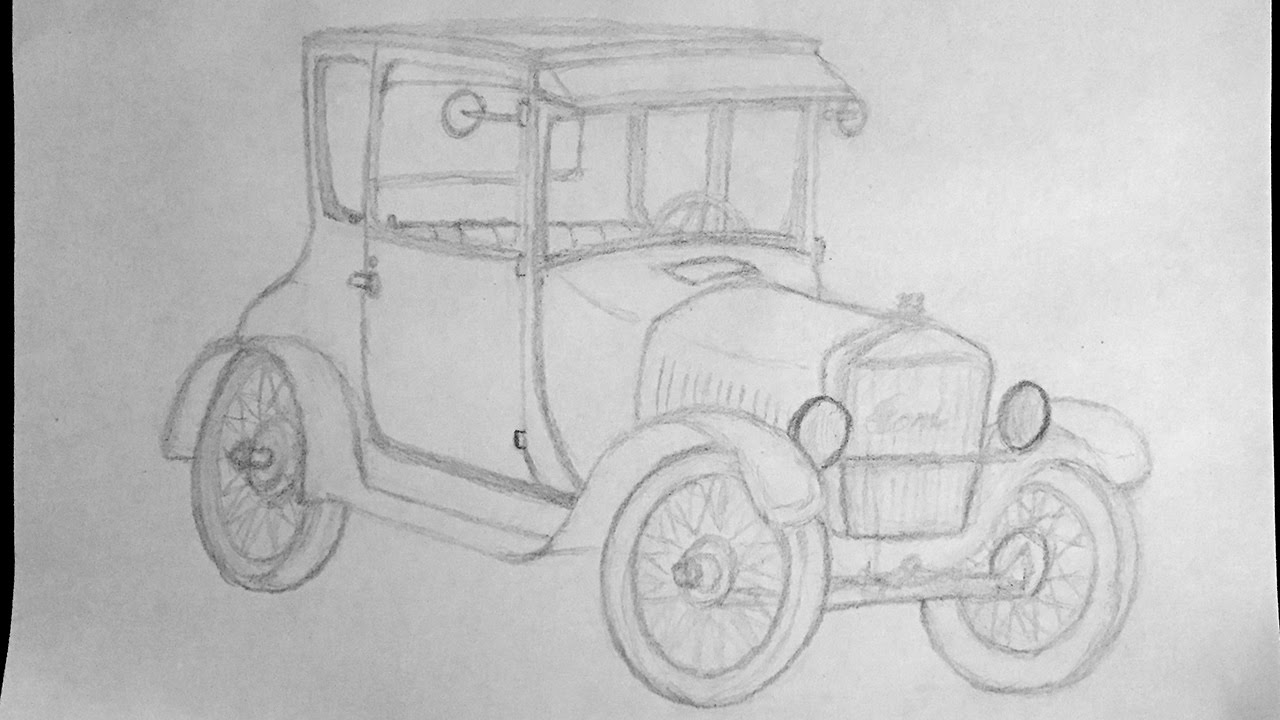 1280x720 Ford Model T Speed Drawing - Model T Sketch
