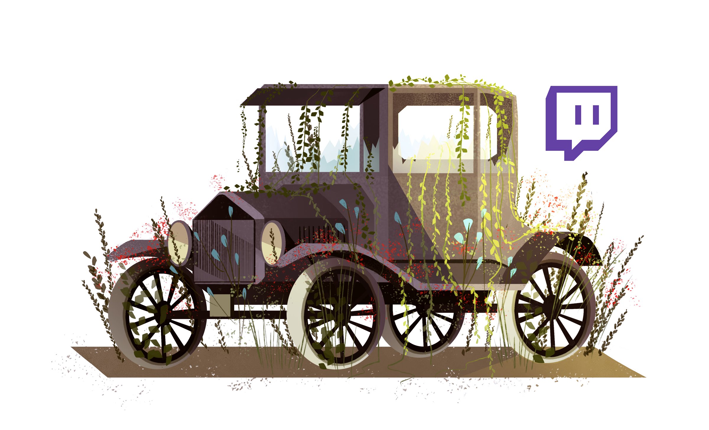 2400x1457 Sketch Sundays Carden (Car Garden) - Model T Sketch
