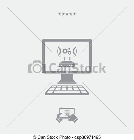 450x470 Router Or Modem Setting Icon. - Modem Sketch