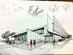 Modern Architecture Sketches at PaintingValley.com | Explore collection ...