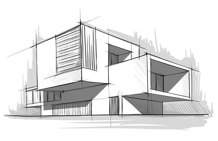 736x477 Modern Architecture Sketches Images Sketch Drawing Paint - Modern Architecture Sketches