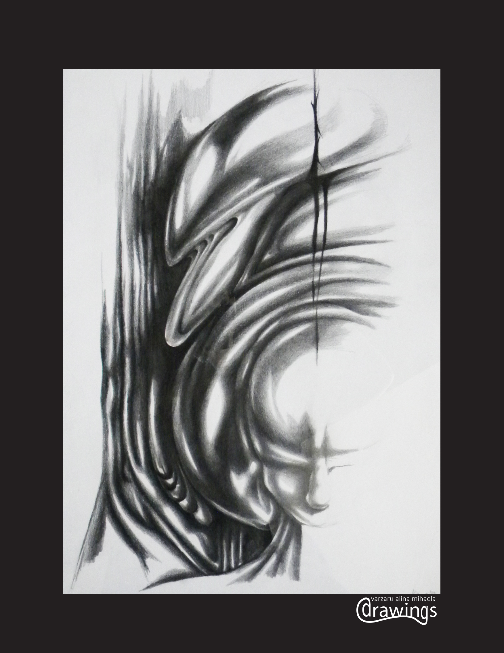 1752x2270 Pencil Sketches In Modern Art Abstract Alina Varzaru Artwork - Modern Art Sketches