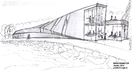 452x244 Collection Of Modern Village Drawing High Quality, Free - Modern Building Sketch