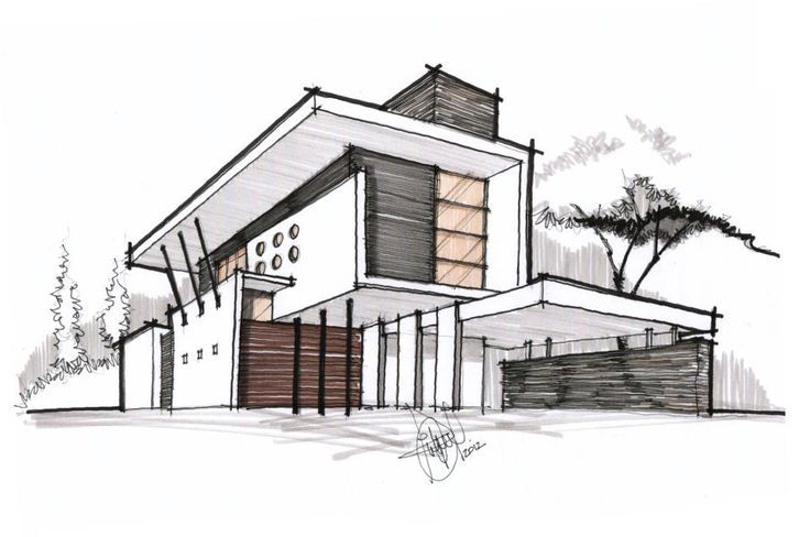 realistic house sketch