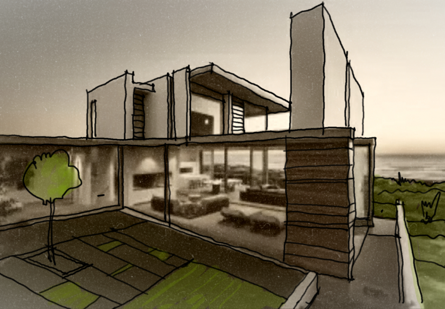 20+ Latest Sketch Modern House Architecture Design Drawing | The Japingape