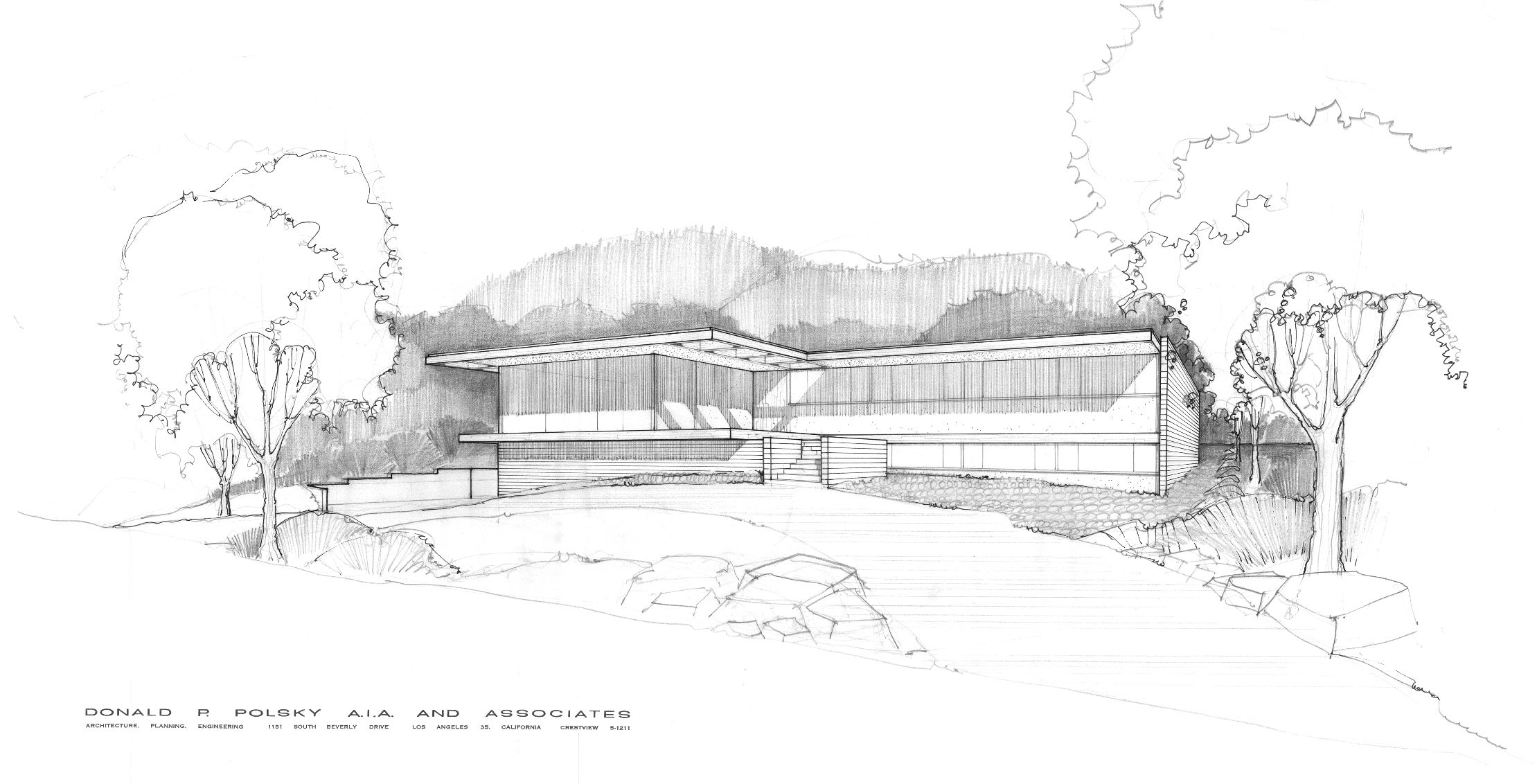 2219x1132 Modern Mid Century Exterior House Sketch Drawing Google, Home - Modern Sketches