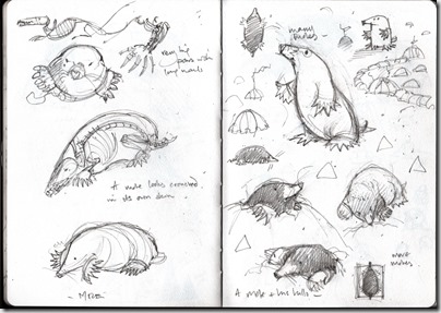 404x287 Woodland Beasts, Birds And Trees Some Moles - Mole Sketch