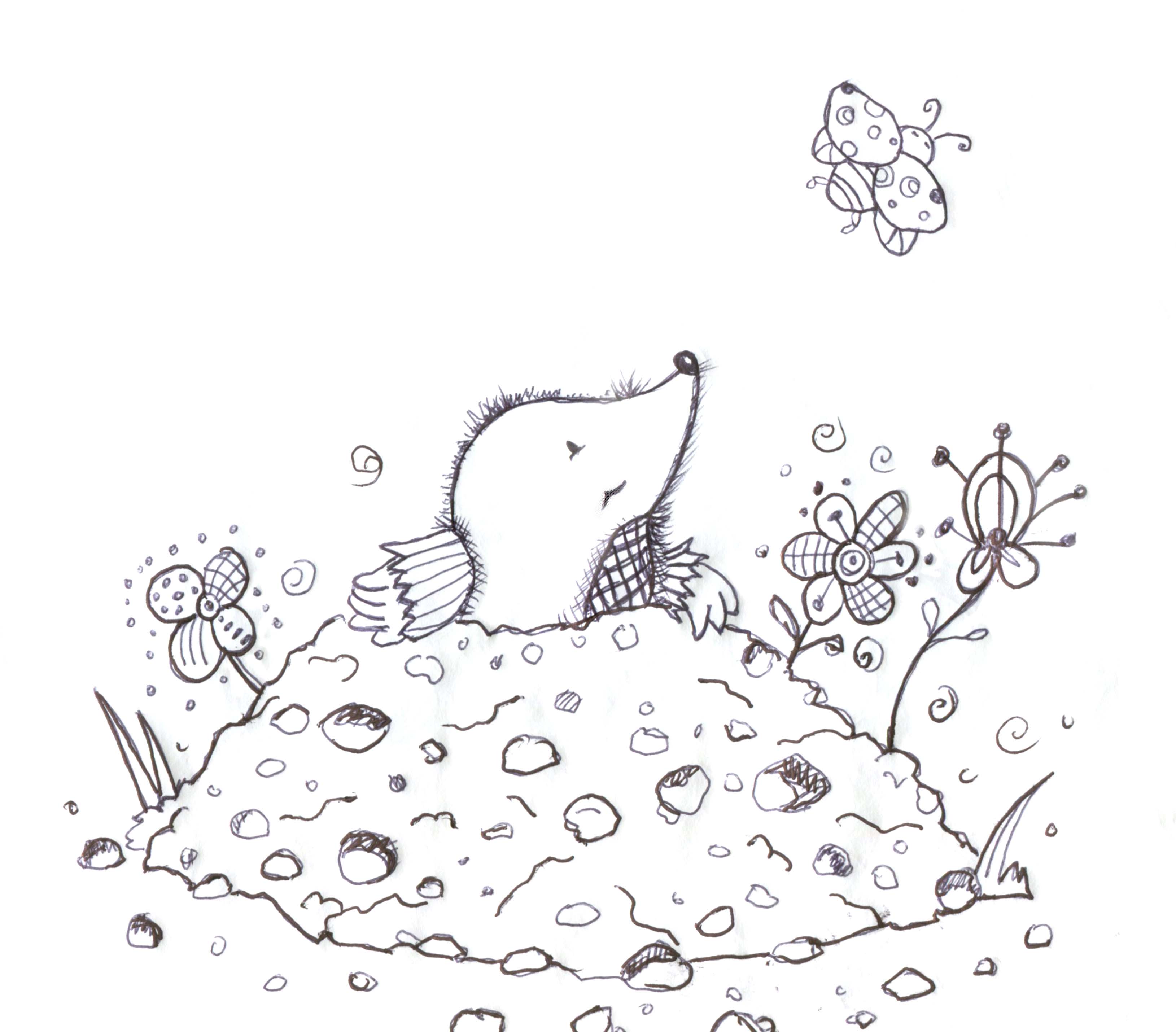 3259x2860 Coolcatillustration Little Mole! - Mole Sketch