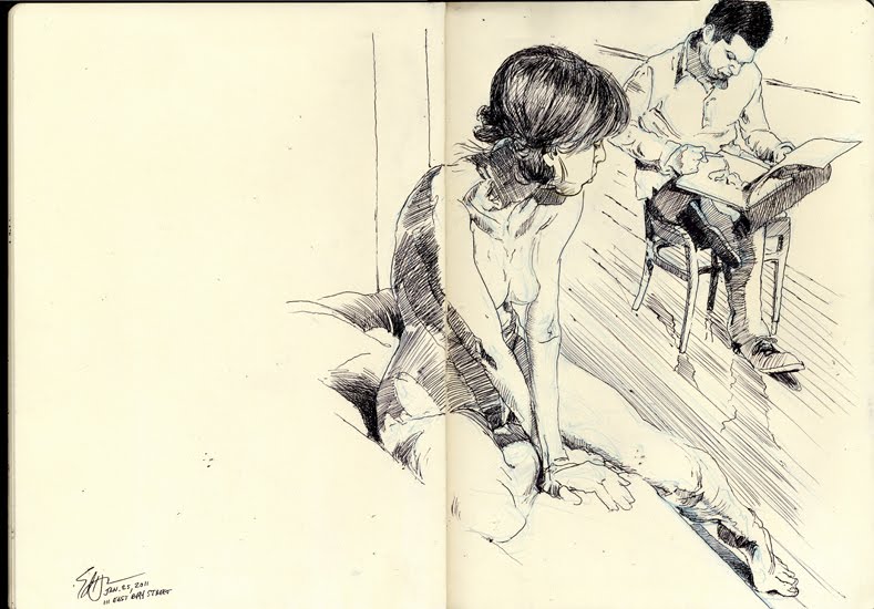 789x550 Welcome To The Halltoons Weblog Tuesday Night Moleskine Sketch - Moleskine Sketch