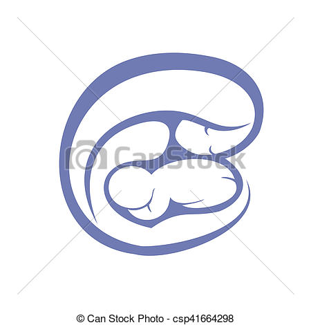 450x470 Mom And Baby Stylized Vector Symbol, Outlined Sketch. - Mom And Baby Sketch