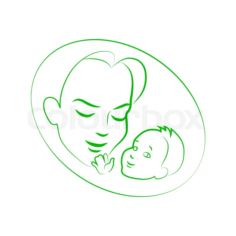 800x800 Vector Illustration Sketch Mother With A Small Baby. Logo Mom And - Mom Sketch