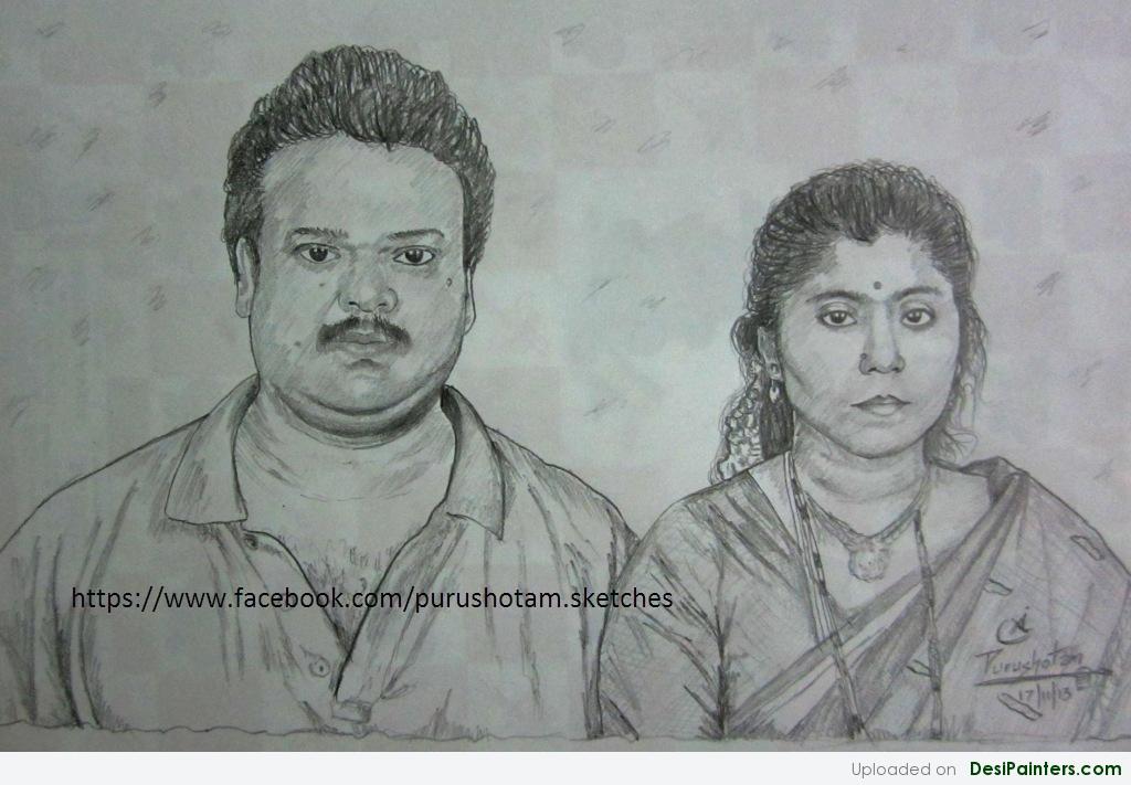 1024x711 Pencil Sketch Of My Mom And Dad - Mom Sketch Images