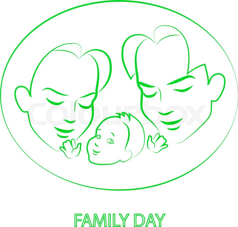 800x763 Vector Illustration Sketch Mom And Dad Holding A Small Child. Logo - Mom Sketch Images