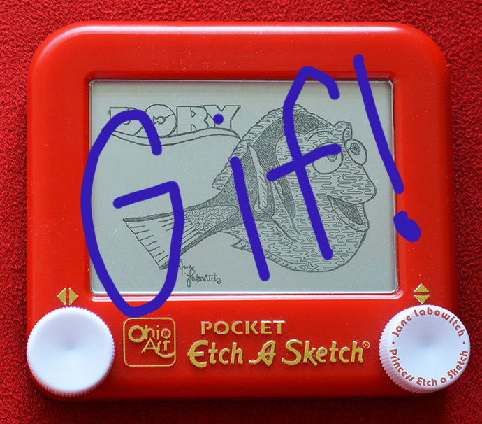 690x606 Dory Etch A Sketch Process Gif By Pikajane - Mona Lisa Etch A Sketch