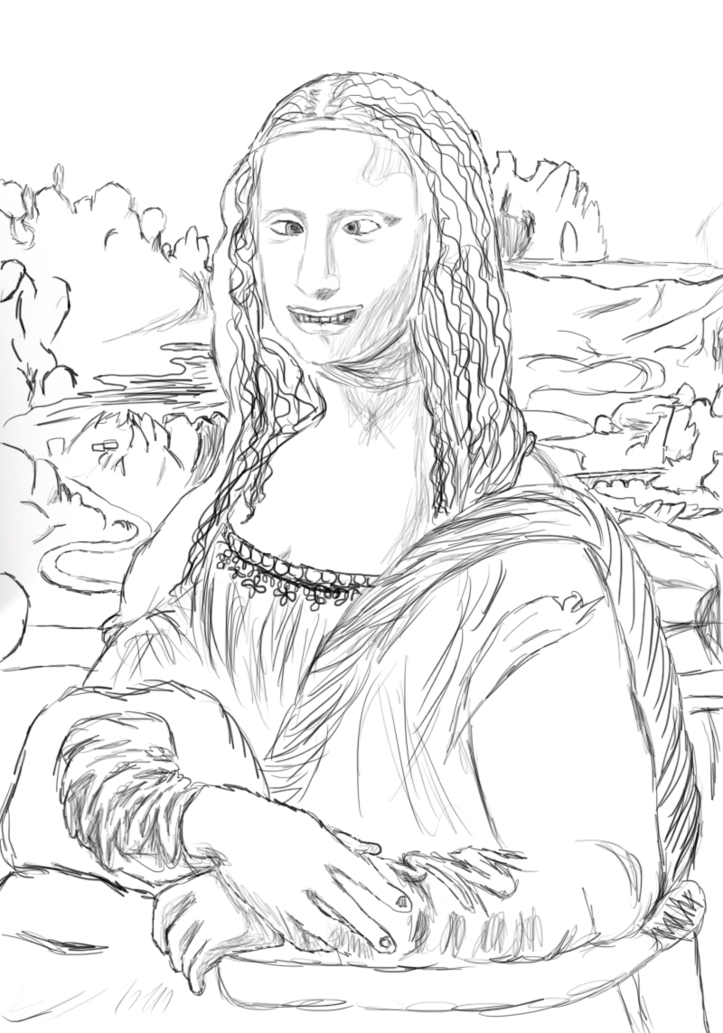 800x1143 My Sketch Of Mona Lisa By Poutato On Newgrounds - Mona Lisa Sketch