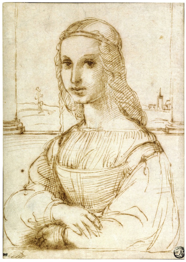 730x1024 The Raphael Sketch - Mona Lisa Sketch