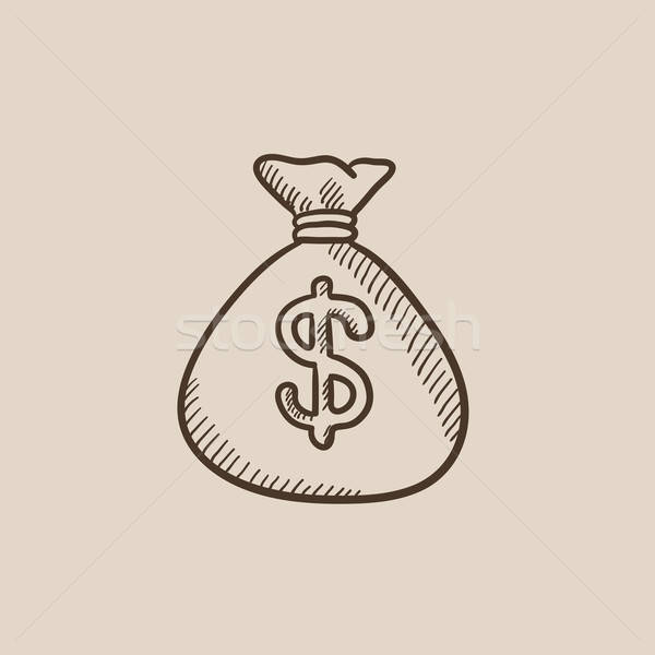600x600 Money Bag Sketch Icon. Vector Illustration Andrei Krauchuk - Money Bag Sketch