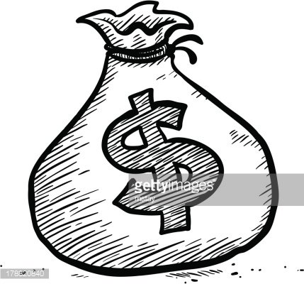 429x400 Sketch Money Bag Premium Clipart - Money Bag Sketch