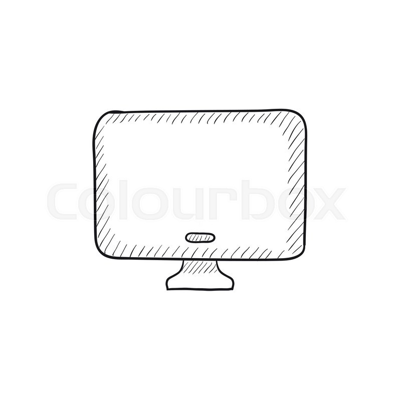 800x800 Monitor Vector Sketch Icon Isolated On Background. Hand Drawn - Monitor Sketch