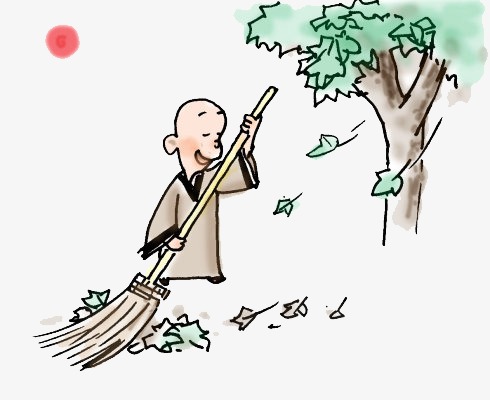 490x400 Monk, Sketch, Sweep The Leaves Png Image And Clipart For Free Download - Monk Sketch