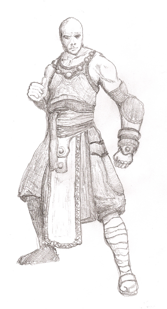 555x1024 Monk Sketch V1 Heavily Inspired By The Diablo3 Monk ) - Monk Sketch