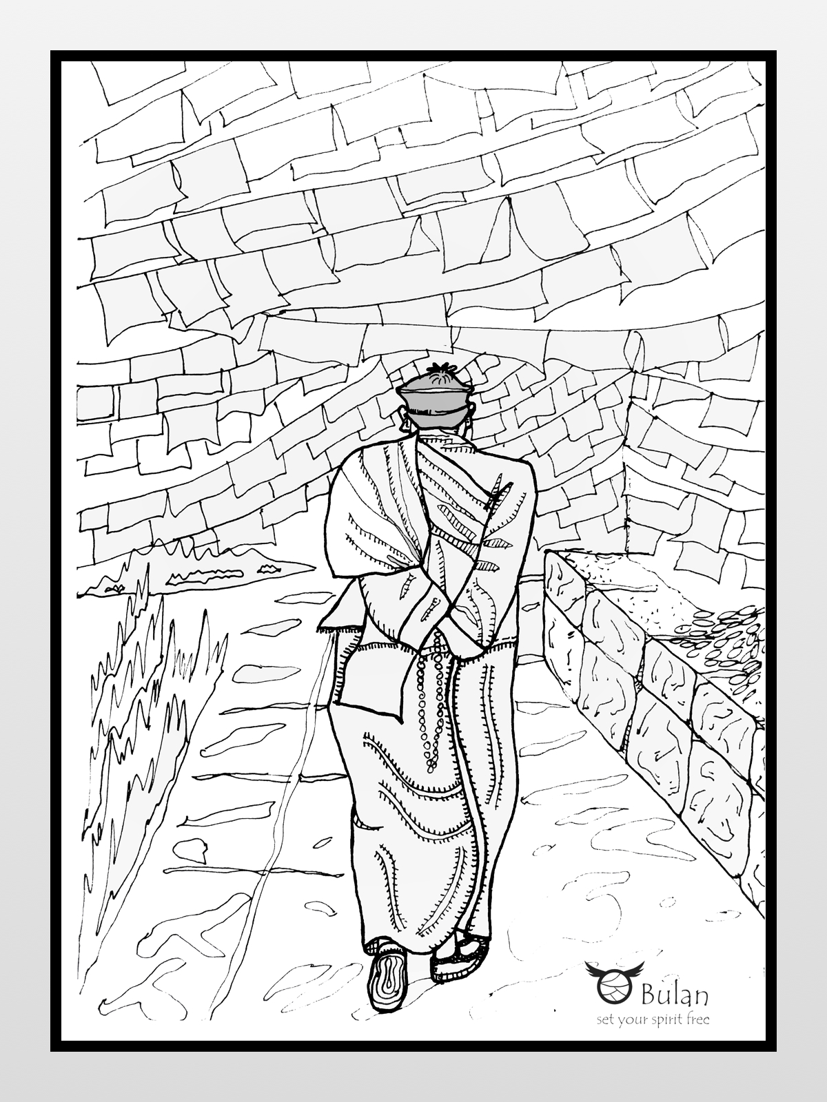 1200x1600 Sketch Of The Day No 34 Monk Walking Alone - Monk Sketch