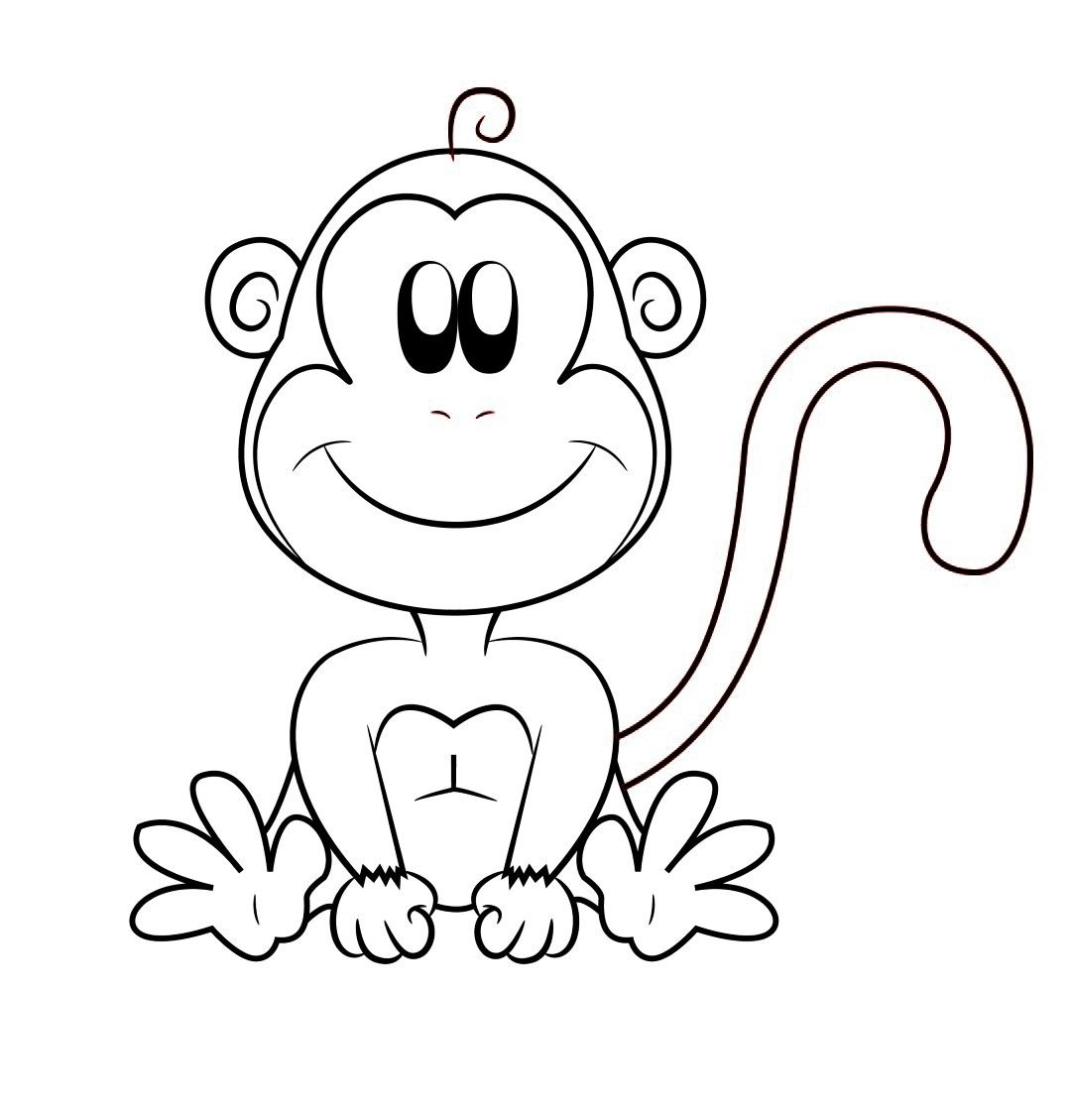 1080x1129 Monkey Cartoon - Monkey Cartoon Sketch