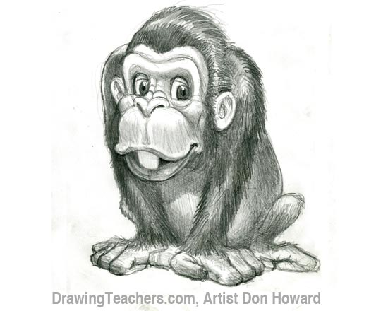 550x440 Cartoon Monkey - Monkey Cartoon Sketch