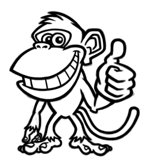 500x548 Monkey Cartoon Character Sketch - Monkey Cartoon Sketch