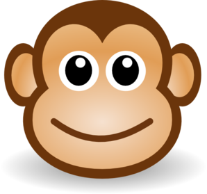 298x279 Happy Monkey Face Clip Art - Monkey Face Sketch