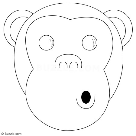 450x450 Kids, Go Ape! Step By Step Instructions To Draw A Cartoon Monkey - Monkey Face Sketch