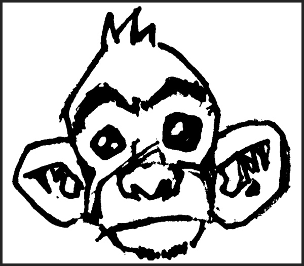 600x526 Monkey Face - Monkey Face Sketch