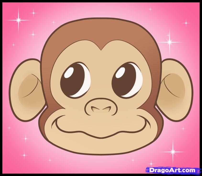 845x735 Spider Monkey Clipart Easy Draw - Monkey Face Sketch