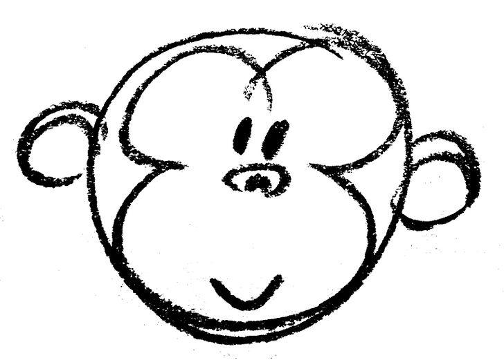 728x521 How To Draw A Cartoon Monkey Face 14 Steps (With Pictures) - Monkey Sketch